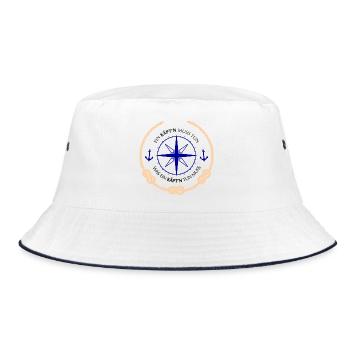 Ein Kapitan muss tun 3 Knoten - Bucket Hat - Weiß/Navy - Vorne