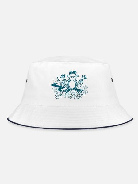 Süßer Frosch - Bucket Hat - Weiß/Navy