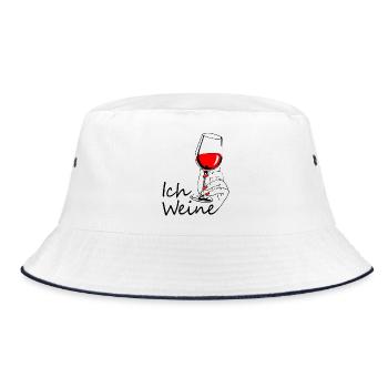 Ich weine - Bucket Hat - Weiß/Navy - Vorne