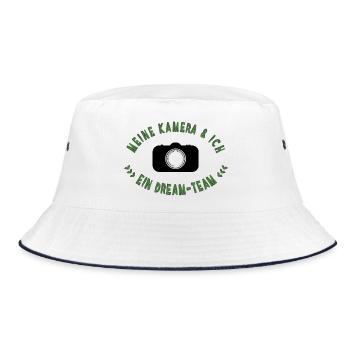 meine Kamera und ich - Bucket Hat - Weiß/Navy - Vorne