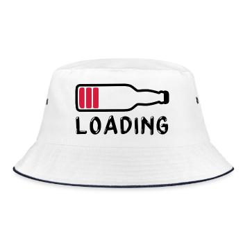 Laden Bier trinken - Laden - Bucket Hat - Weiß/Navy - Vorne