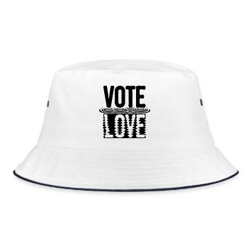Vote Love - Bucket Hat - Weiß/Navy - Vorne