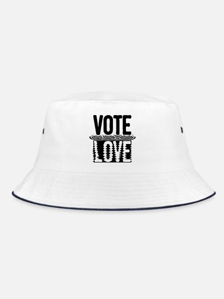 Vote Love - Bucket Hat - Weiß/Navy