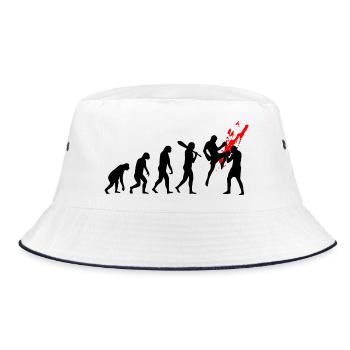 evolution kickboxer - Bucket Hat - Weiß/Navy - Vorne