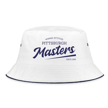 Pittsburgh Masters Script Logo - Bucket Hat - Weiß/Navy - Vorne