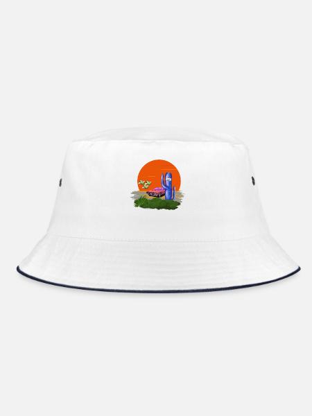 Good Vibes - Bucket Hat - Weiß/Navy