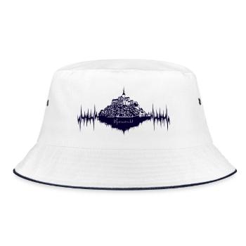 Mont-Saint-Michel, Normandie, Frankreich - Bucket Hat - Weiß/Navy - Vorne