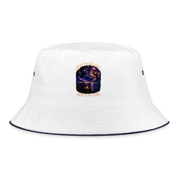 Such The Silence Cosmic Tree Campfire - Bucket Hat - Weiß/Navy - Vorne