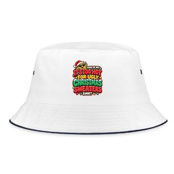Zu Heiß Für Ugly Christmas Shirts - Bucket Hat - Weiß/Navy - Vorne