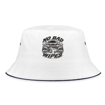 No Bad Wipes Autografik Front - Bucket Hat - Weiß/Navy - Vorne