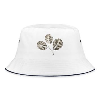 Blätter Erle / Erlenzweig - Botanik & Natur - Bucket Hat - Weiß/Navy - Vorne