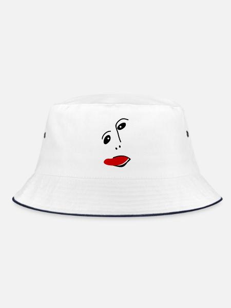 Ecce Homo streckt die Zunge heraus - Bucket Hat - Weiß/Navy