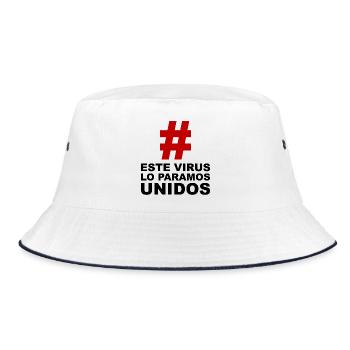 Wir stoppen dieses Virus gemeinsam - Bucket Hat - Weiß/Navy - Vorne
