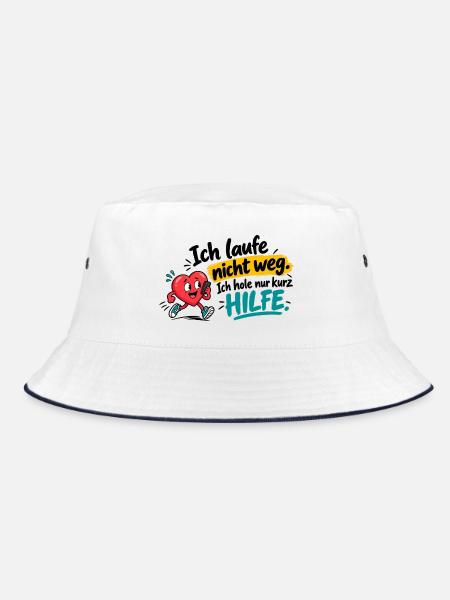 Herz in Not – Hilfe App Motiv - Bucket Hat - Weiß/Navy