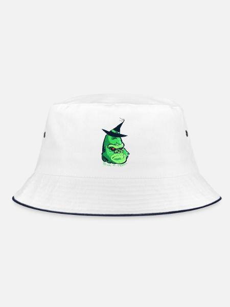 Halloween-Zombie-Gorilla - Bucket Hat - Weiß/Navy