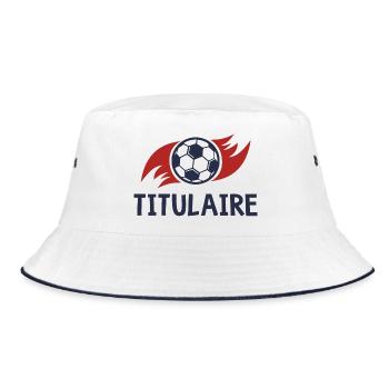 Holder Foot Duo Vater und Sohn Fußball - Bucket Hat - Weiß/Navy - Vorne