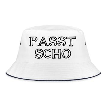 Passt scho Schriftzug handgezeichnet - Bucket Hat - Weiß/Navy - Vorne