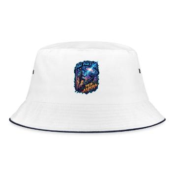Ad_Astra_per_Aspera - Bucket Hat - Weiß/Navy - Vorne
