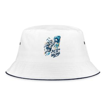 Koala am Boulder-Griff: Just here for big jugs - Bucket Hat - Weiß/Navy - Vorne