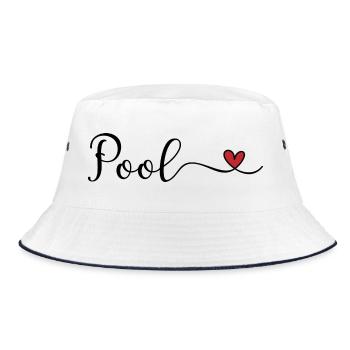 Pool - Bucket Hat - Weiß/Navy - Vorne