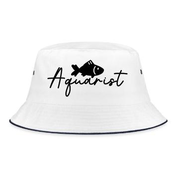 Aquarist Fisch - Bucket Hat - Weiß/Navy - Vorne