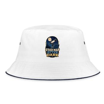 STAR MAP AFTER DARK - Bucket Hat - Weiß/Navy - Vorne