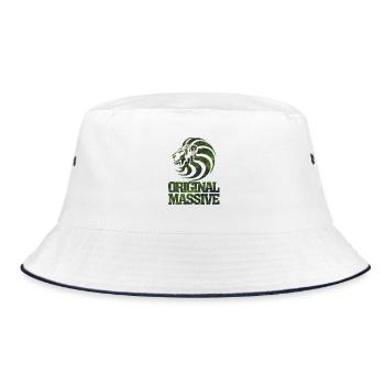 Massiver Kopf – Tarnung - Bucket Hat - Weiß/Navy - Vorne