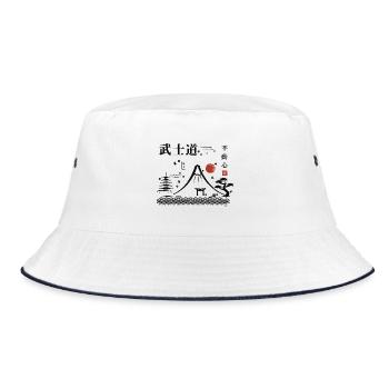 Berg Fuji - Bucket Hat - Weiß/Navy - Vorne