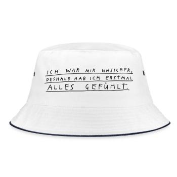 Erstmal alles gefühlt - Bucket Hat - Weiß/Navy - Vorne