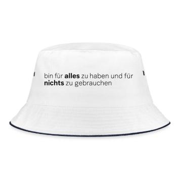 Für alles zu haben - Bucket Hat - Weiß/Navy - Vorne