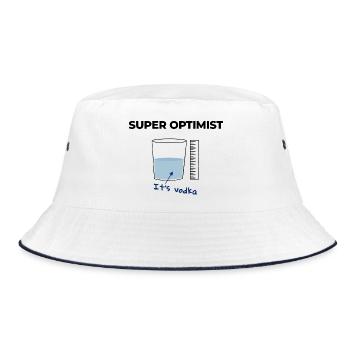 Ich bin ein Optimist, es ist Wodka - Bucket Hat - Weiß/Navy - Vorne