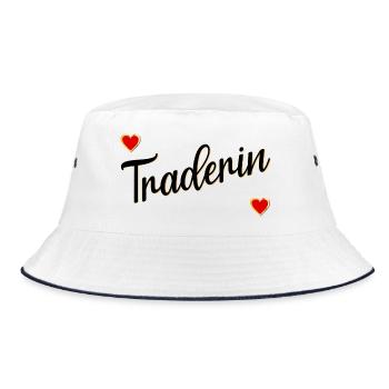 Börse Traderin - Bucket Hat - Weiß/Navy - Vorne