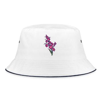 Pink Bloom Cluster-Kunst - Bucket Hat - Weiß/Navy - Vorne