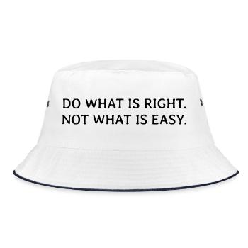 Mindset Spruch - Bucket Hat - Weiß/Navy - Vorne