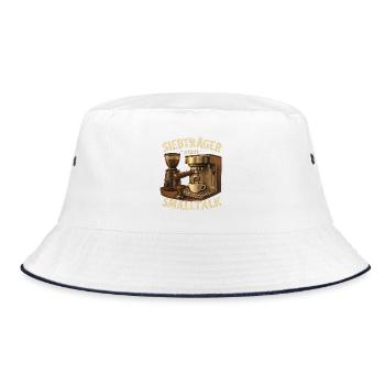 Siebträger Geschenk für die erste Espressoecke - Bucket Hat - Weiß/Navy - Vorne
