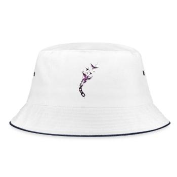 Purple Chain Wings Release - Bucket Hat - Weiß/Navy - Vorne