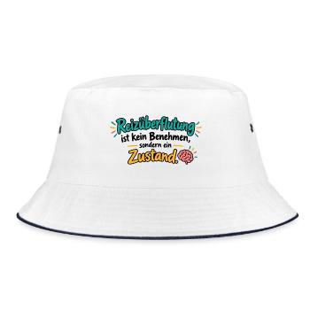 Reizüberflutung Zustand - Bucket Hat - Weiß/Navy - Vorne