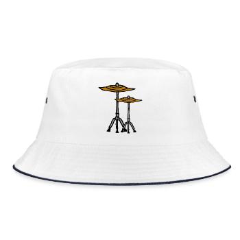 Schlagzeug Becken - Bucket Hat - Weiß/Navy - Vorne