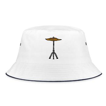 Schlagzeug Ride-Becken Crash - Bucket Hat - Weiß/Navy - Vorne
