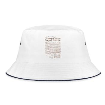 US-Unabhängigkeitserklärung - Bucket Hat - Weiß/Navy - Vorne