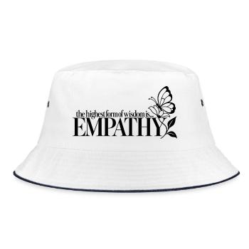 The Highest Form Of Wisdom Is Empathy - Bucket Hat - Weiß/Navy - Vorne