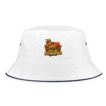 Bock auf Wochenende Ziege auf dem Sofa - Bucket Hat - Weiß/Navy - Vorne