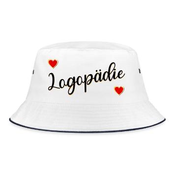 Logopädie - Bucket Hat - Weiß/Navy - Vorne