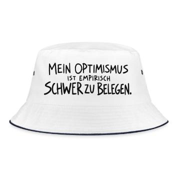 Optimismus Empirisch Belegt - Bucket Hat - Weiß/Navy - Vorne