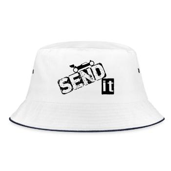 Abgeschickt! - Bucket Hat - Weiß/Navy - Vorne