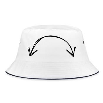 Doppelpfeil handgezeichnet - Bucket Hat - Weiß/Navy - Vorne