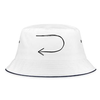 Wendepfeil handgezeichnet - Bucket Hat - Weiß/Navy - Vorne