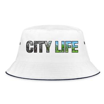 Stadtleben verschmutzt zu Green City - Bucket Hat - Weiß/Navy - Vorne