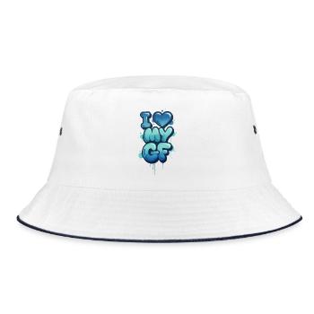 Ich liebe meine Freundin - Bucket Hat - Weiß/Navy - Vorne