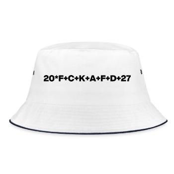 20+FCK+AFD+27 STERNSINGER & CHRISTEN GEGEN AFD - Bucket Hat - Weiß/Navy - Vorne